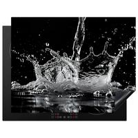 HERDABDECKPLATTE Wasser - Spritzwasser - Schwarz Induktionsmatte 77x59 cm - Schwarz, Kunststoff (77/59/0.2cm) - MuchoWow