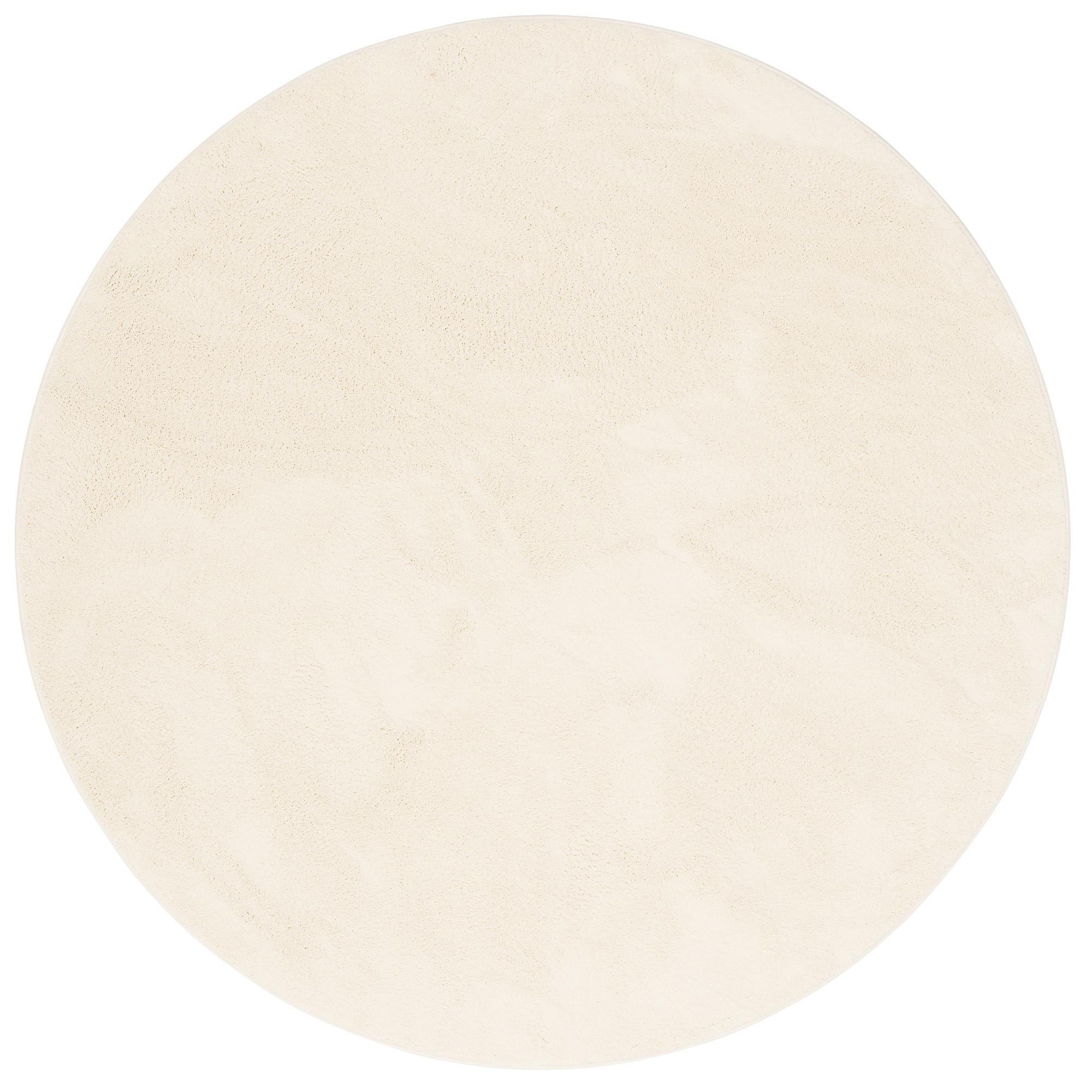 LUXUS SUPER SOFT HOCHFLOR LANGFLOR TEPPICH DELUXE RUND - Creme, Textil (200/200cm) - Snapstyle