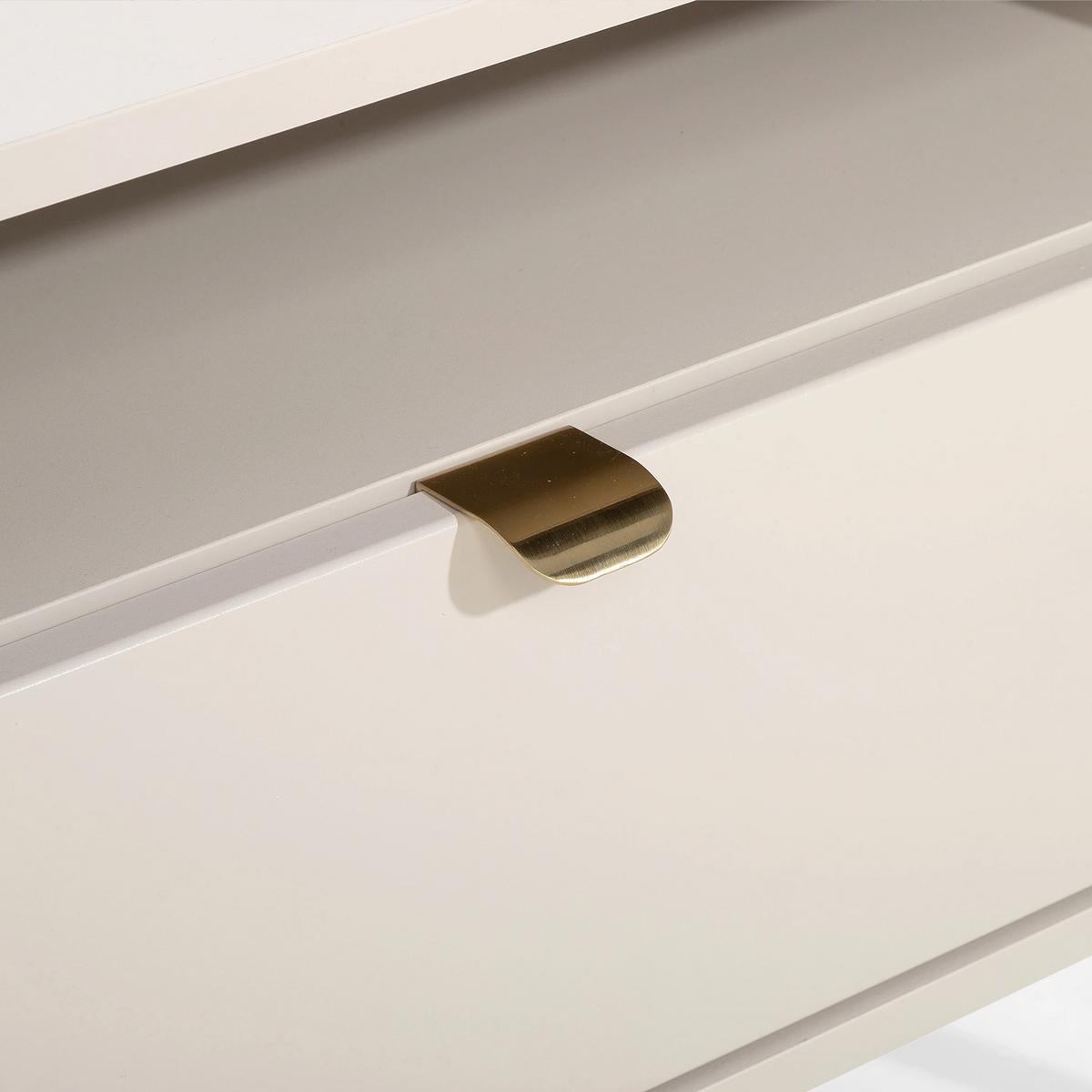 TV-SCHRANK AURA auf Füßen mit geriffelter Front - Beige, Holzwerkstoff (138/53/40cm) - Idohome