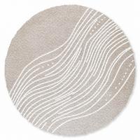 FUSSMATTE Wellenlinien - Fließend - Sandfarben Fußabtreter 120x120 cm - Beige, Kunststoff (120/0.4cm) - MuchoWow