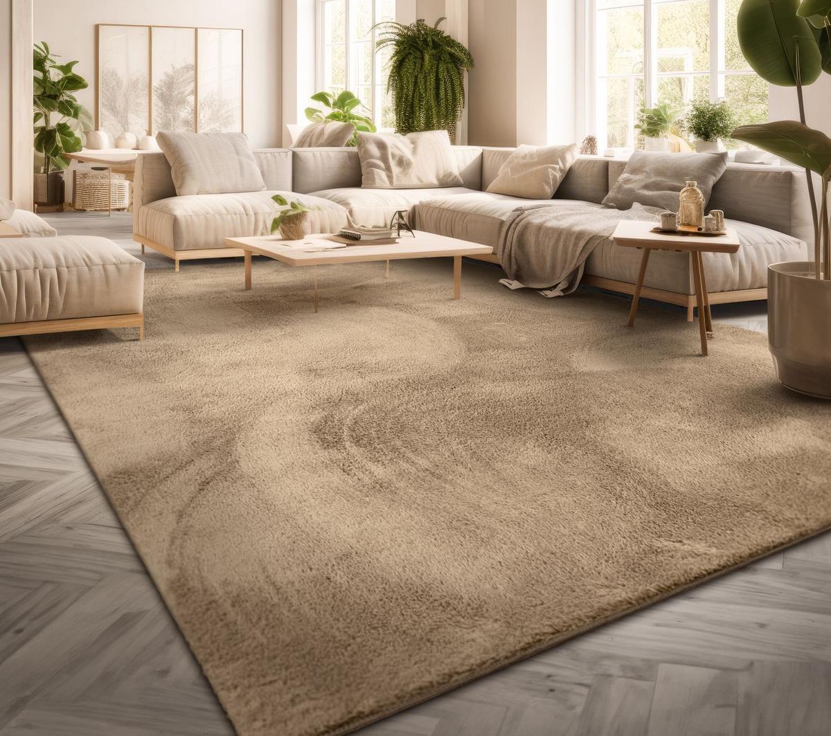 FLACHWEBETEPPICH Dunkel-Beige 200 x 200 cm - Beige, Kunststoff (200/200cm) - TT Home