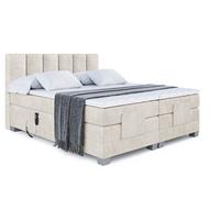 BOXSPRINGBETT elektrisch verstellbar mit 2 Matratzen H4/Taschenfederung AMEL EL 180 x 200 Creme - Creme, Holzwerkstoff (187/200cm) - ALTDECOR