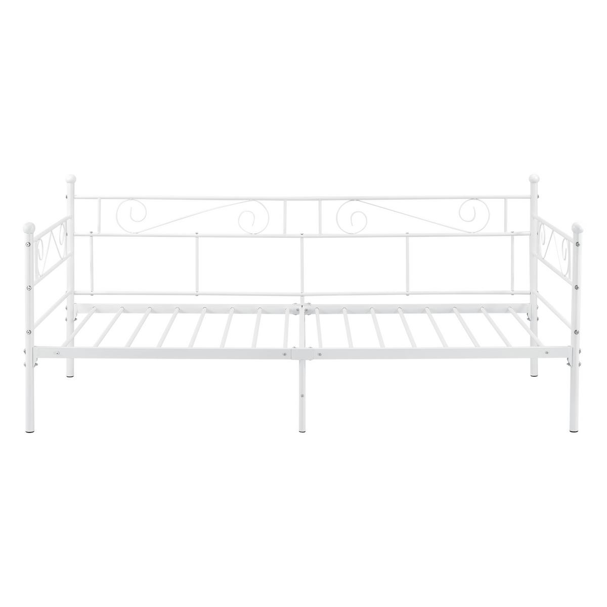 TAGESBETT Kerava - Weiß, Metall (90/200cm) - [en.casa]
