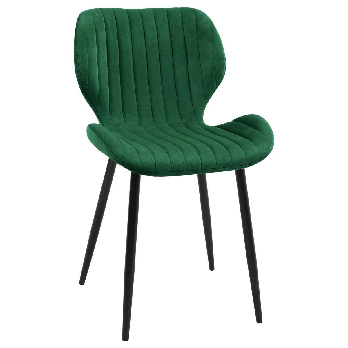 POLSTERSTUHL, Samt, Metallbeine Grün 44/77/30 - Grün, Textil (44/77/52cm) - RAUMHIRSCH FURNITURE
