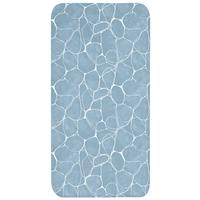 BADEMATTE Organisch - Muster - Blau 60x120 cm - Hellblau, Textil (60/120cm) - OnlyWow