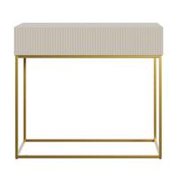 KONSOLENTISCH Veldio Graubeige mit goldenen Beinen 90 cm - Taupe/Greige, Holzwerkstoff/Metall (35.6/90/79cm) - Selsey