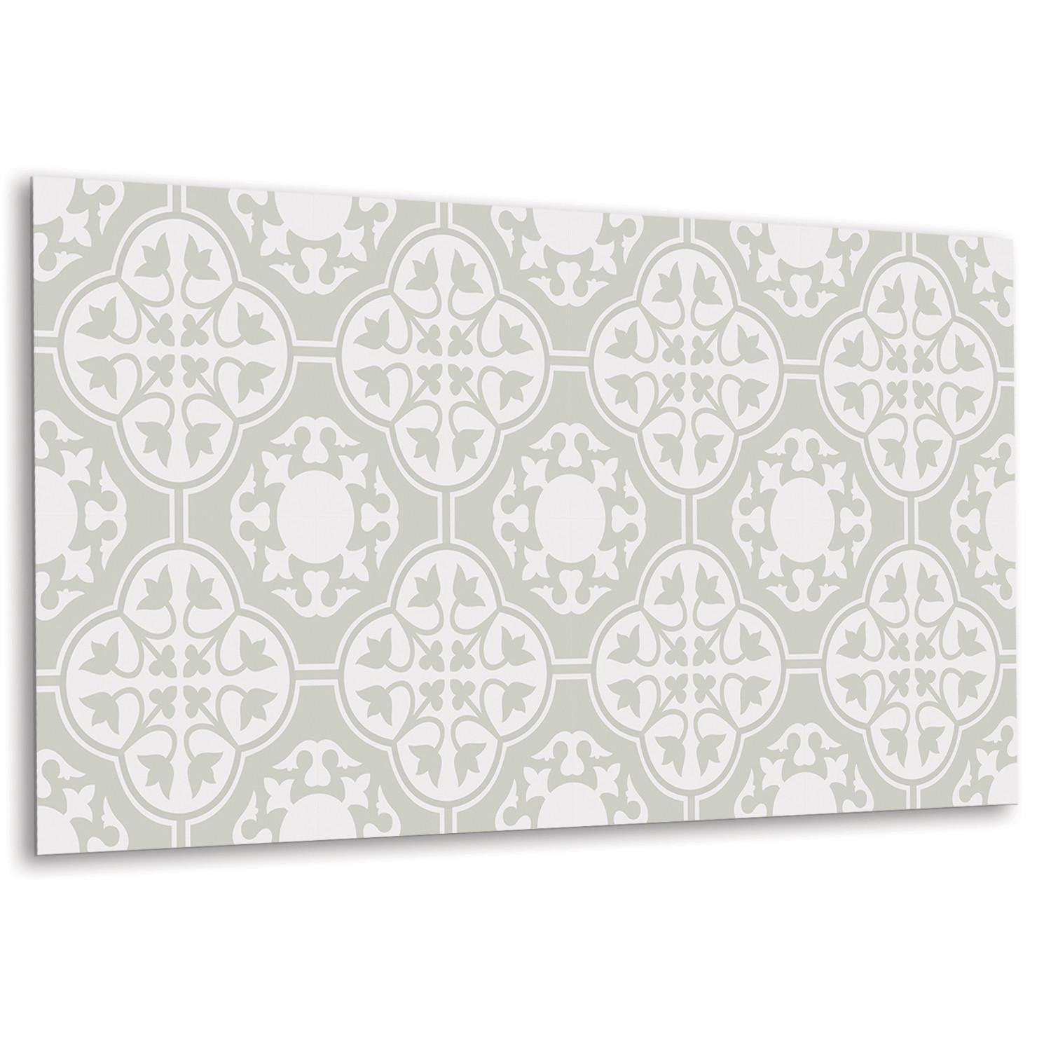 WANDPANEEL 100 x 50 cm Blumenverzierung - Weiß/Grau, Textil (100/1.6/50cm) - TULUP
