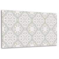 WANDPANEEL 100 x 50 cm Blumenverzierung - Weiß/Grau, Textil (100/1.6/50cm) - TULUP