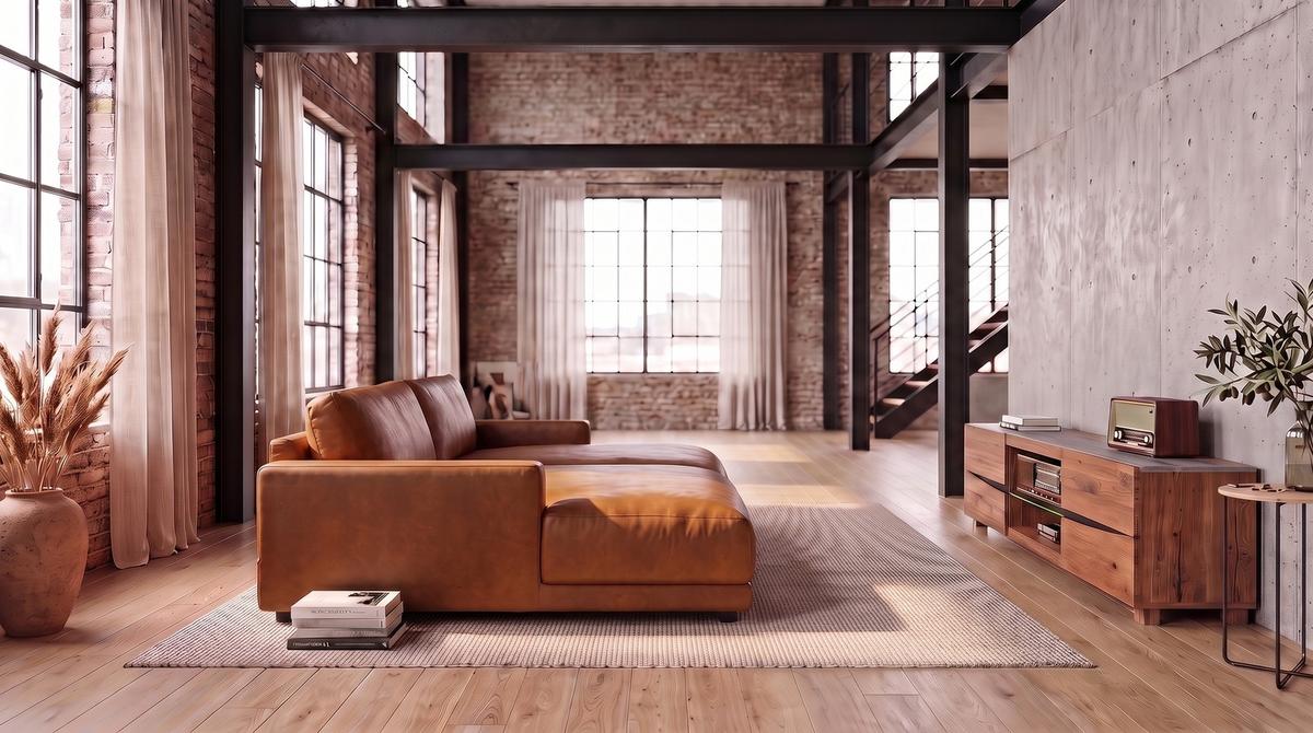 BIG SOFA MARLIN Braun Lederfaserstoff - Schwarz/Braun, Leder/Kunststoff (262/80/168cm) - KAWOLA