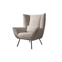 SESSEL IVA Granit Cord - Greige/Schwarz, Textil/Metall (90/112/94cm) - KAWOLA