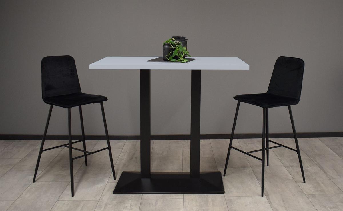 TRESENTISCH Electra 120x70x106 schwarz matt/aqua matt lack - Blau, Metall (120/70/106cm) - 58aufmkessel