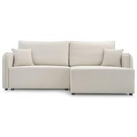 ECKSOFA Kassian, Creme Strukturstoff, rechtsseitig - Creme/Schwarz, Kunststoff/Textil (147/227cm) - Selsey