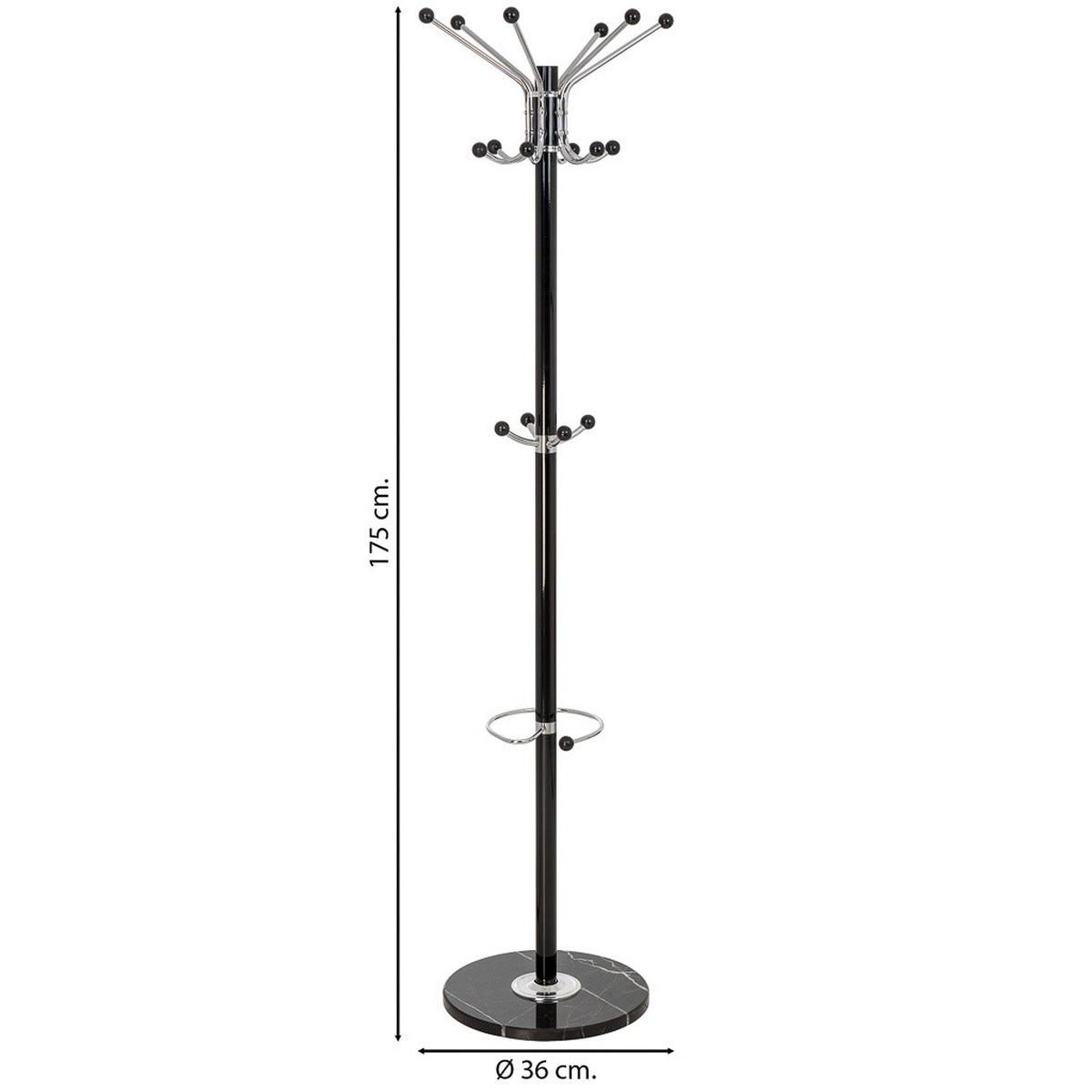 GARDEROBE aus metall 36x175cm - Schwarz, Metall (36/175/36cm) - Wanderlust