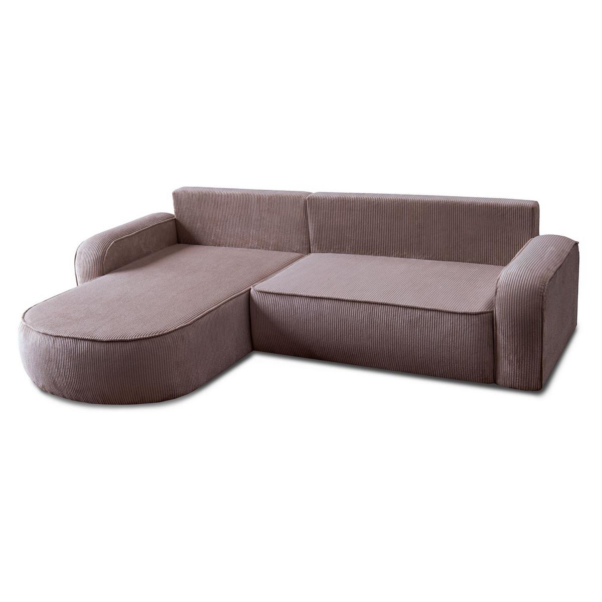 ECKSOFA VENUS mit Schlaffunktion und Bettkasten, Poso 27 - Rosa, Textil (275/178cm) - Lookway