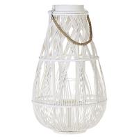 LATERNE Weiß Tonga - Weiß, Holz (34/56/34cm) - Beliani