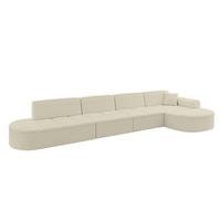 ECKSOFA Ottomane Rechts TARO-L3 - 413x171x79,5 cm Beige - Beige, Holzwerkstoff/Textil (413/171cm) - ALTDECOR