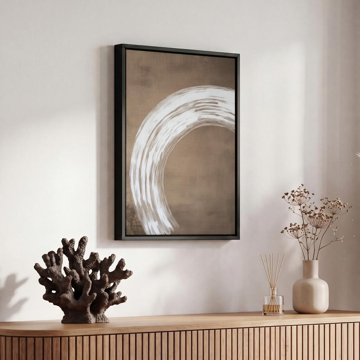 LEINWAND Bilder mit Rahmen - Farbe - Braun - Japandi - 20x30 - Kupferfarben, Textil (20/30cm) - MuchoWow