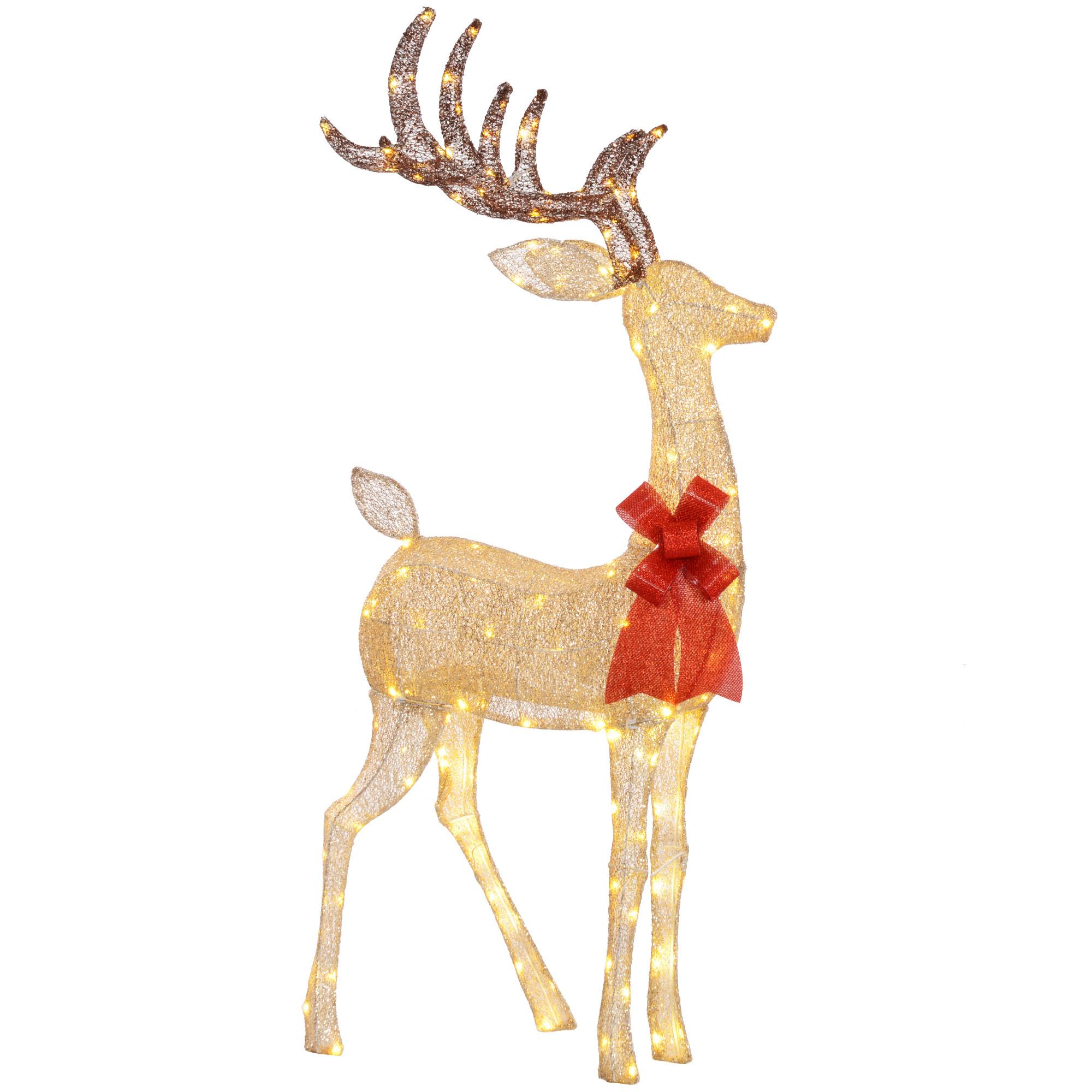 137ER LED Rentier, Weihnachtsdeko in warmweiß, Weihnachtsbeleuchtung - Goldfarben, Kunststoff (25/135/66cm) - Outsunny