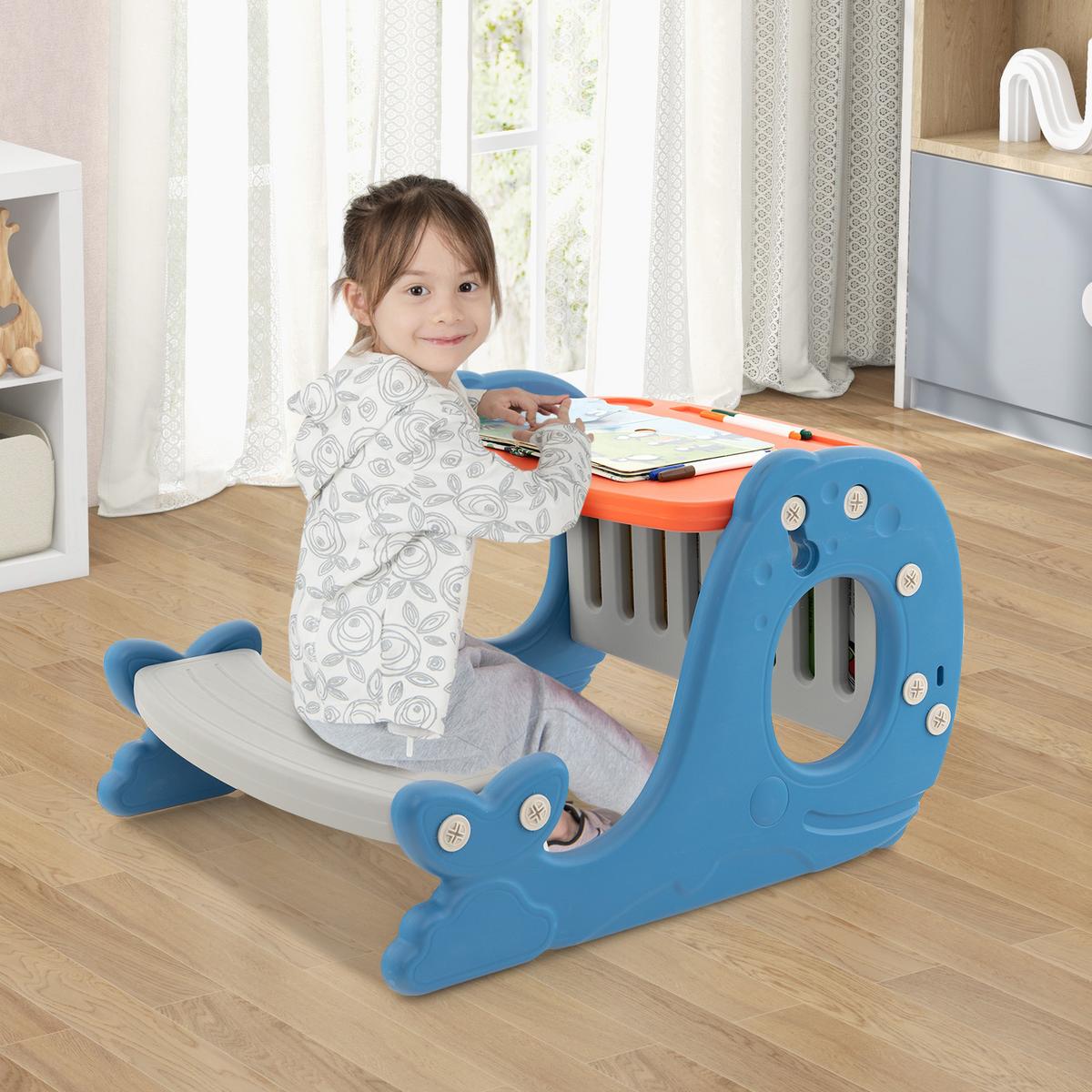 KINDERSTAFFELEI Blau - Blau, Kunststoff (67/39/54cm) - COSTWAY