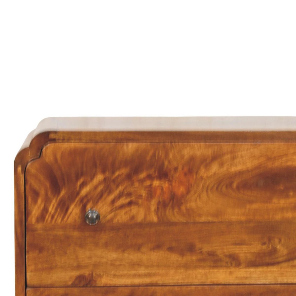 KOMMODE Newton Kastanie, 3 Schubladen, Dunkelbraun - Kastanienfarben/Messingfarben, Holz/Metall (70/80/35cm) - Artisan Furniture
