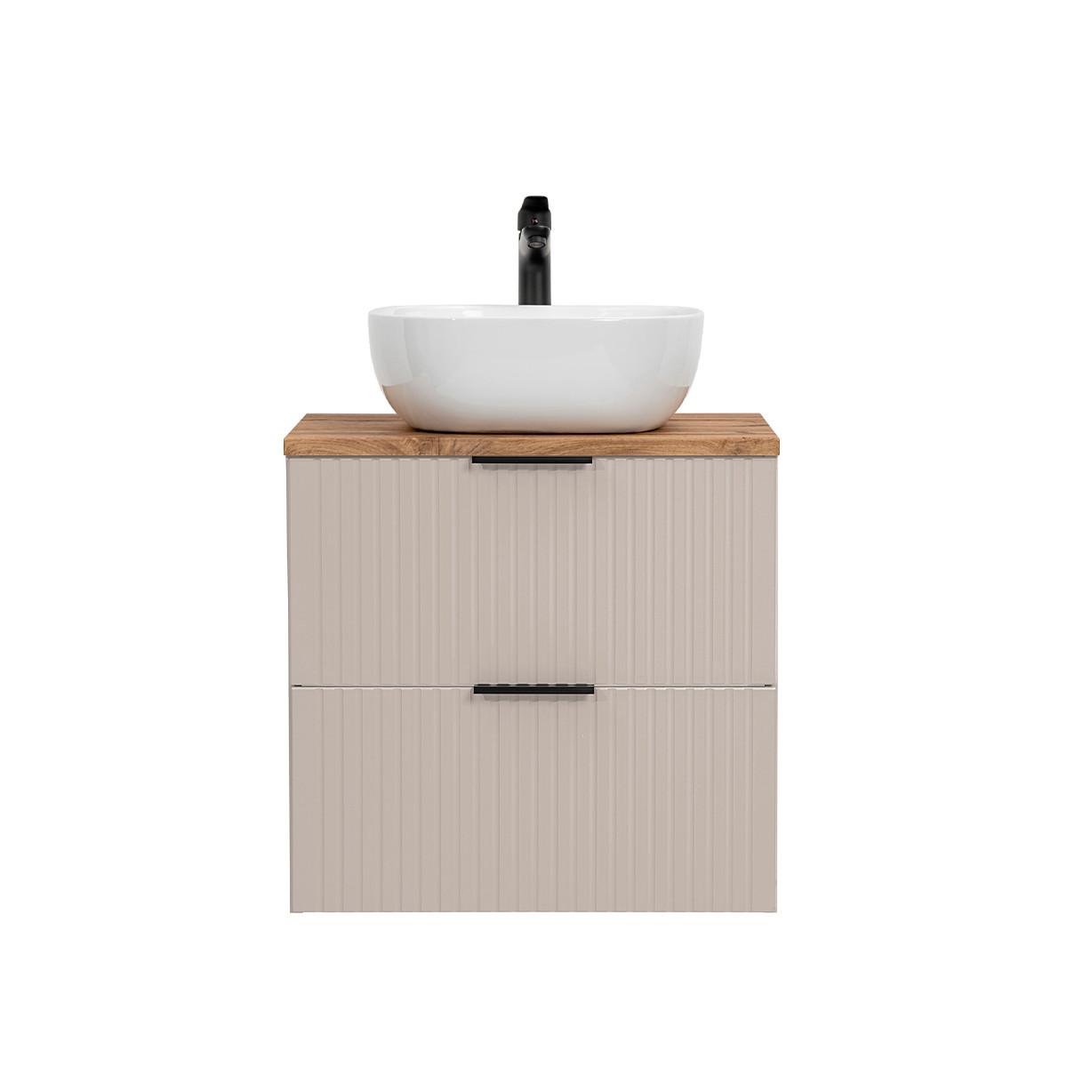 WASCHTISCH 60.6cm Adriel Beige - Beige/Weiß, Holzwerkstoff (60.6/59/46cm) - Petits-meubles
