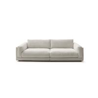 BIG SOFA RAINA Steingrau Cord - Greige/Schwarz, Kunststoff/Textil (254/85/150cm) - KAWOLA