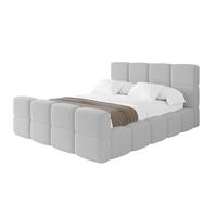 POLSTERBETT mit Bettkasten und Lattenrost mit Matratze H3/H4, Kopfteil, Boxbett, mit Stauraum - NATA-Z 140x200 Hellgrau - Hellgrau, Holzwerkstoff/Textil (140/200cm) - ALTDECOR