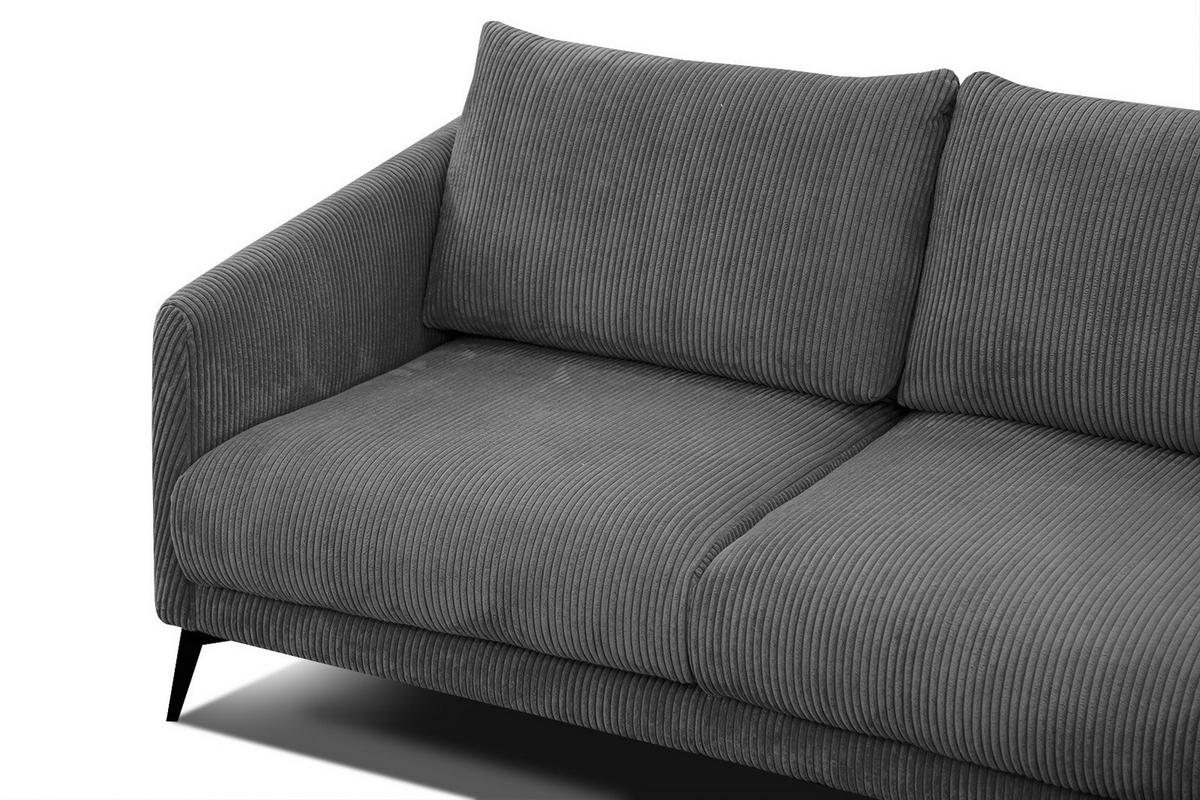 SOFA VILT 3-Sitzer, dunkelgrau - Dunkelgrau/Schwarz, Holzwerkstoff/Textil (202/89/94cm) - Wozimo