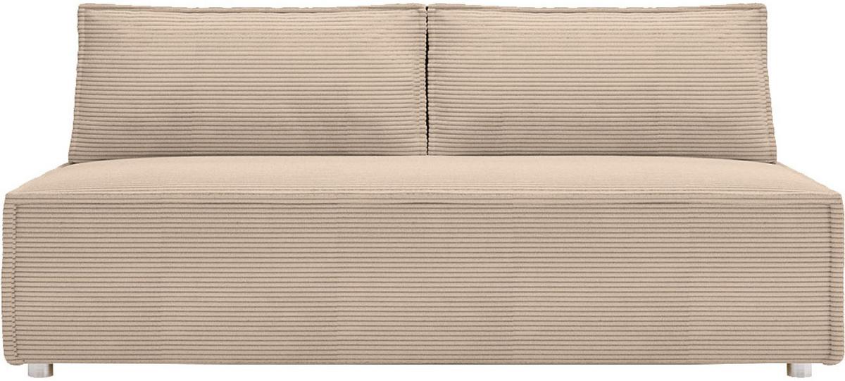 SCHLAFSOFA Diana mit Bettkasten, Beige 200/89/100 cm - Edelstahlfarben/Beige, Textil/Metall (200/89/100cm) - WFL GROUP