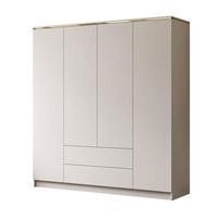 KLEIDERSCHRANK AURORA 4D2SZ in KASCHMIR mit Schubladen - Kaschmir/Goldfarben, Holzwerkstoff (200/213/57cm) - Lookway