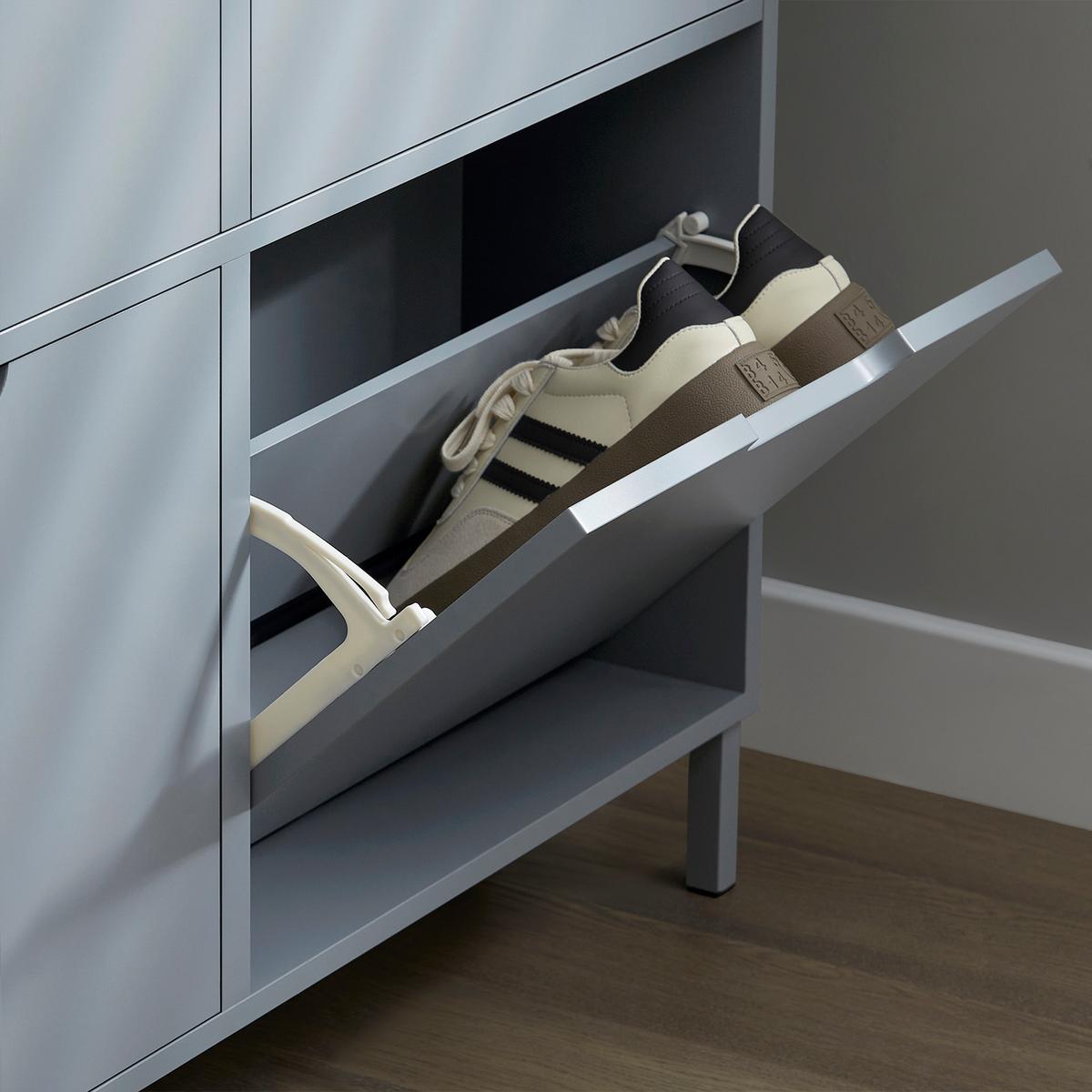 SCHUHSCHRANK Grau - Grau, Holzwerkstoff/Metall (100/91/19cm) - SoBuy