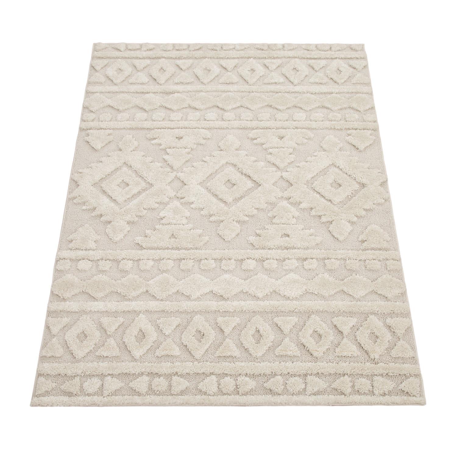 HOCHFLORTEPPICH, mit 3D-Struktur, Florhöhe 30 mm, Creme, 60 x 100 cm - Beige, Textil (60/100cm) - KADIMA DESIGN