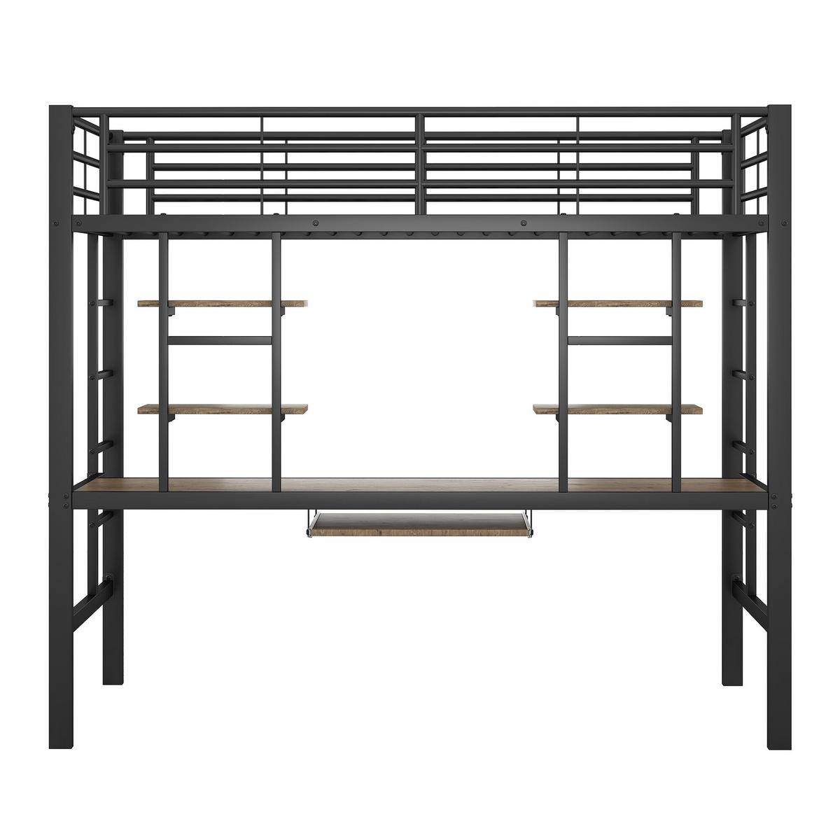 BETT Schwarz 204/95/180 cm - Schwarz, Holzwerkstoff/Metall - Urban Meuble