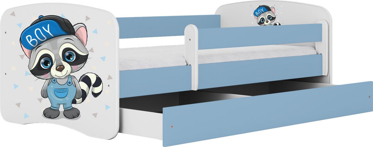 KINDERBETT Emily mit Schublade und Matratze, Blau 80x180 cm - Blaugrau, Holzwerkstoff (180/80cm) - WFL GROUP