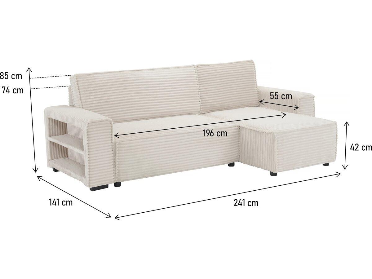 ECKSOFA opera beige - Beige, Textil (141/241cm) - Habitat Garten