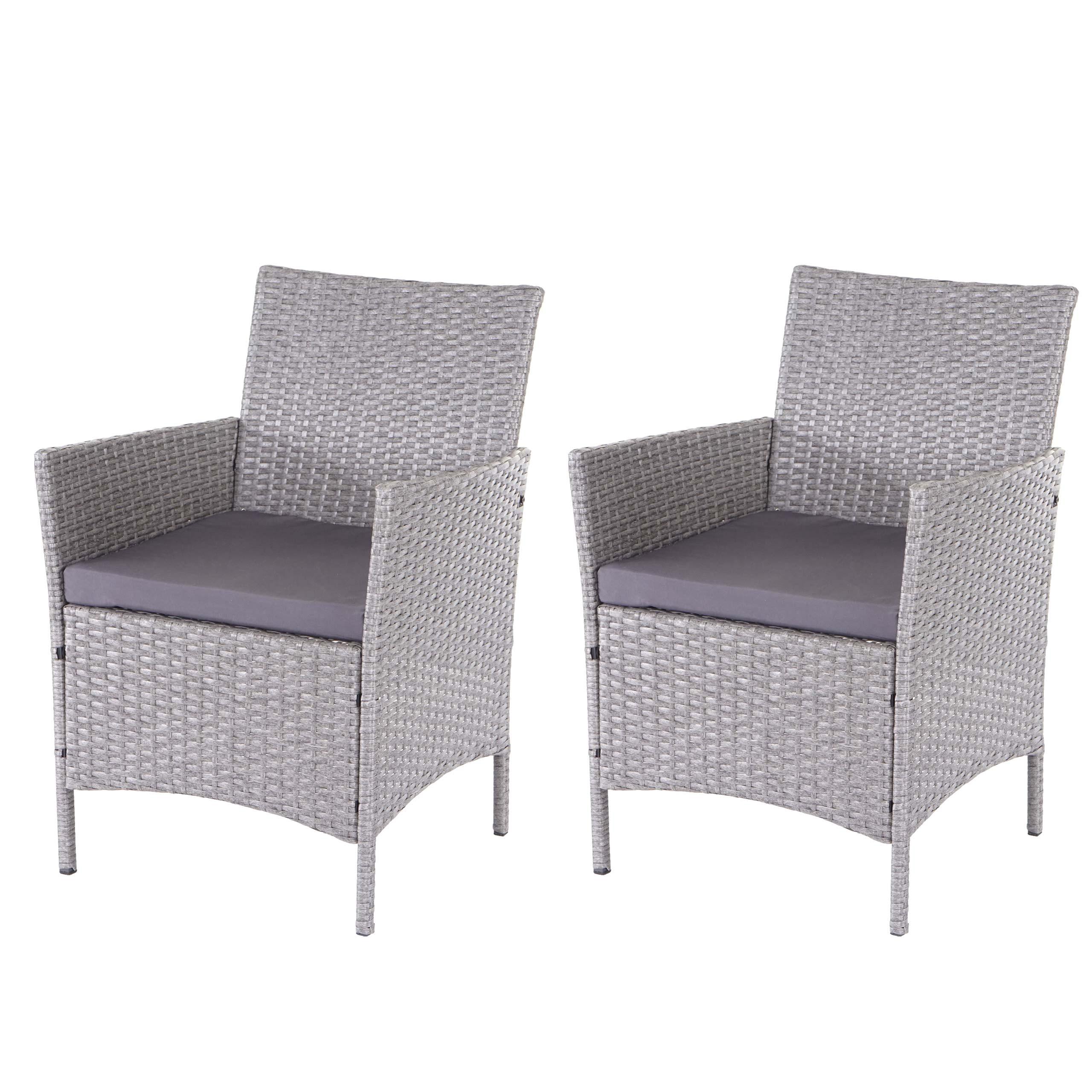 POLY-RATTAN SESSEL HALDEN Grau, Anthrazit 2er-Set - Anthrazit/Grau, Kunststoff (59/83/60cm) - MCW