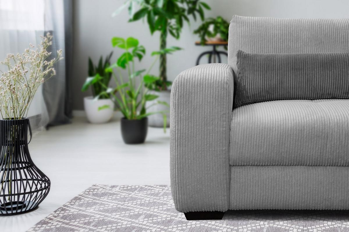 SESSEL OLI in Cordstoff hellgrau - Hellgrau, Holz/Textil (130/91/108cm) - Wozimo