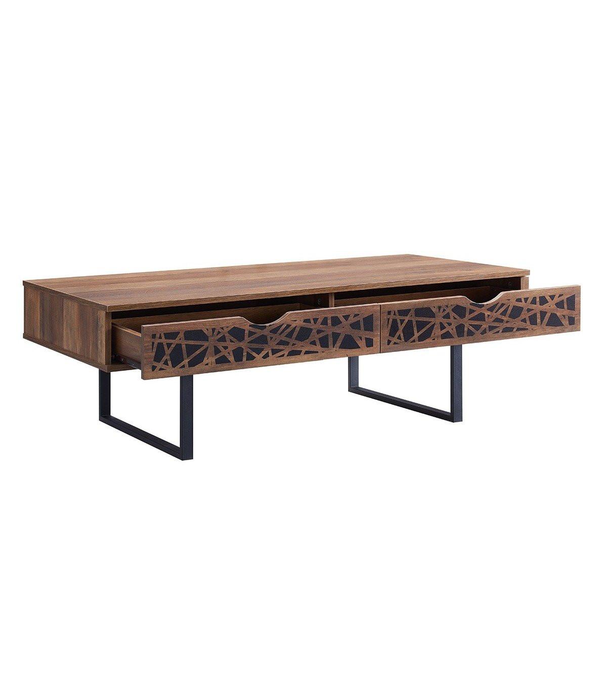 COUCHTISCH mit 2 Schubladen - Anaëlle - 120/59/39.5 cm - Dunkelbraun, Holzwerkstoff (59/120cm) - Calicosy