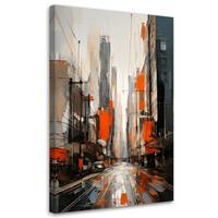 LEINWANDBILD Abstraktion 30x45cm - Orange, Textil (30/45cm) - Feeby