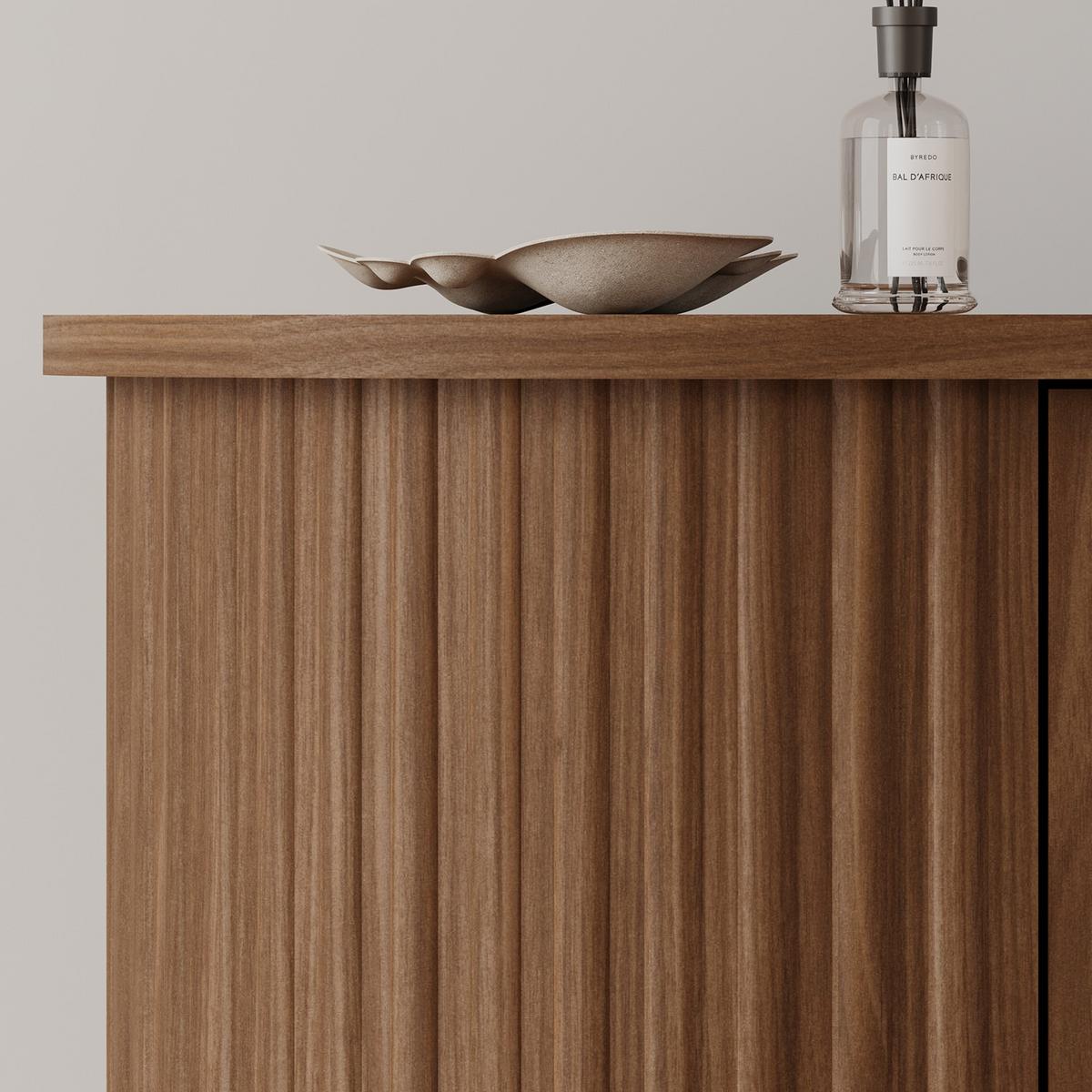 KOMMODE Carlo mit 1 Tür und 3 Schubladen, Push-To-Open, 140 cm, Walnuss - Walnussfarben, Holzwerkstoff (139/80/45cm) - Beautysofa