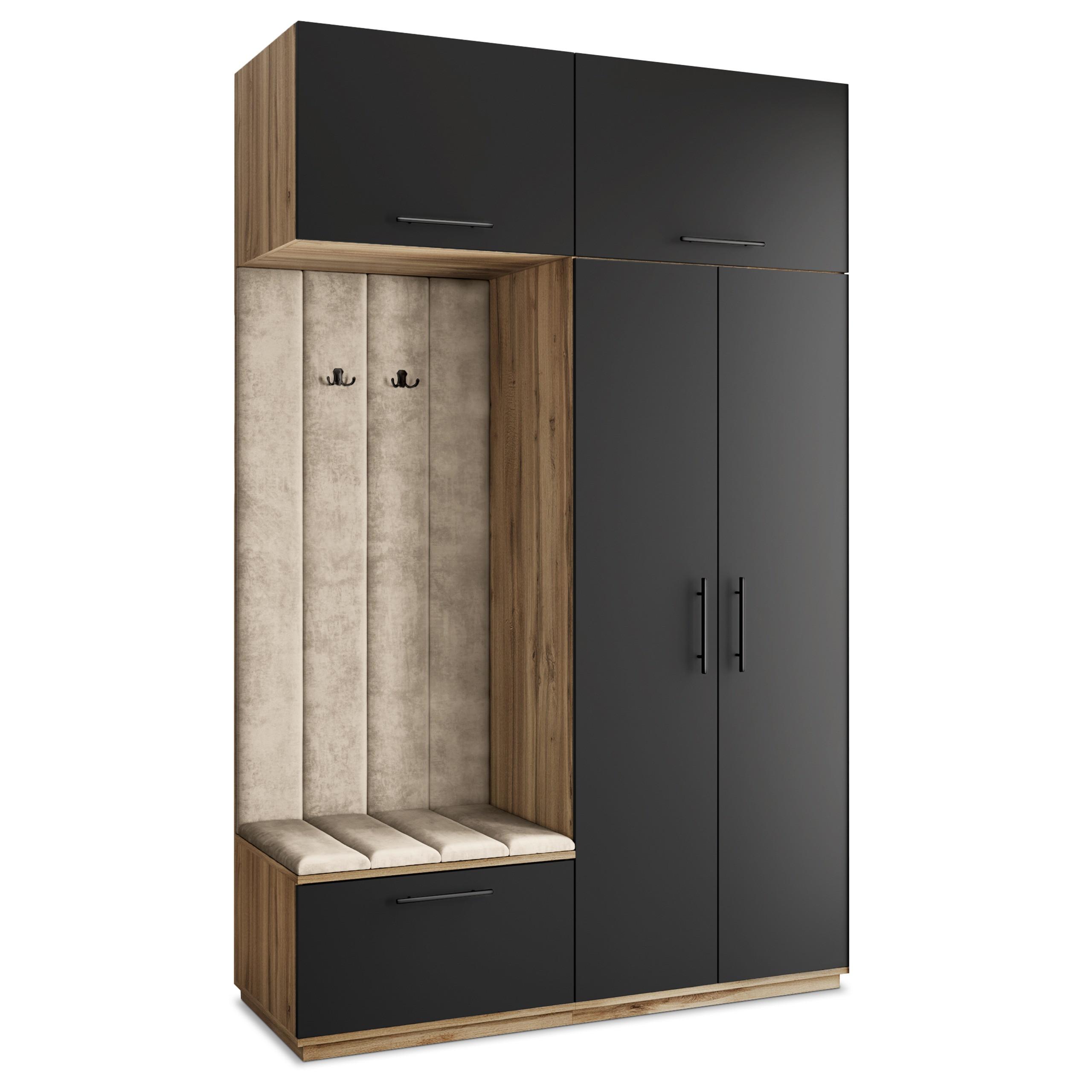 GARDEROBENSCHRANK REMA 150/240/60 cm Modern Eiche Wotan - Beige/Eiche Wotan, Holzwerkstoff (150/240/60cm) - MASSENO