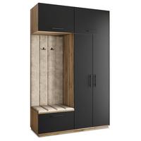 GARDEROBENSCHRANK REMA 150/240/60 cm Modern Eiche Wotan - Beige/Eiche Wotan, Holzwerkstoff (150/240/60cm) - MASSENO