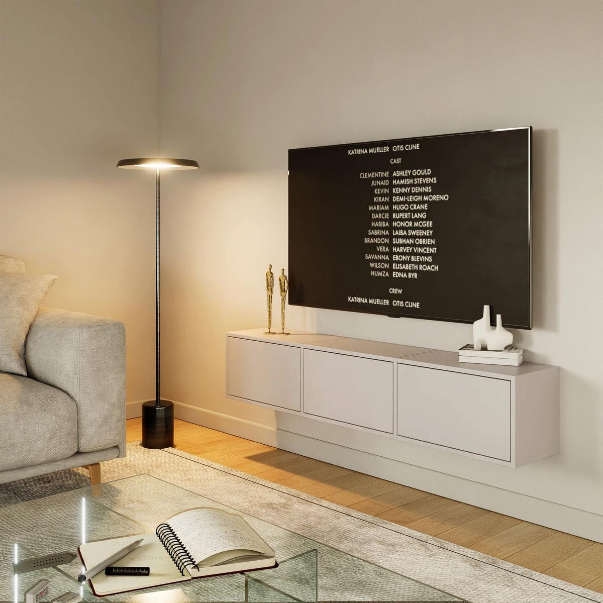 TV-LOWBOARD hängend, 3 Klappen, Kaschmir, 150 cm - Kaschmir, Holzwerkstoff (150.1/30/30cm) - Selsey