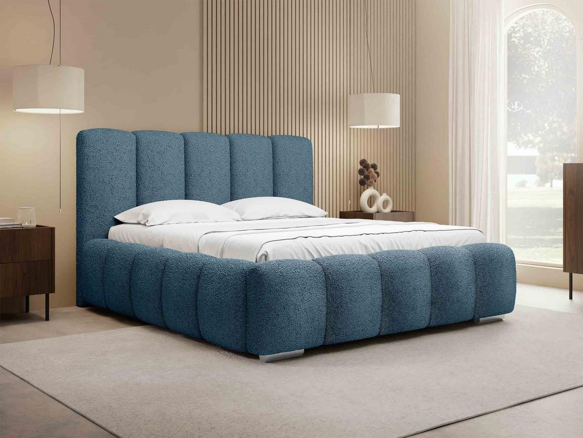 POLSTERBETT Wizko Boucle - Chromfarben/Naturfarben, Holz/Holzwerkstoff (160/200cm) - MIRJAN24