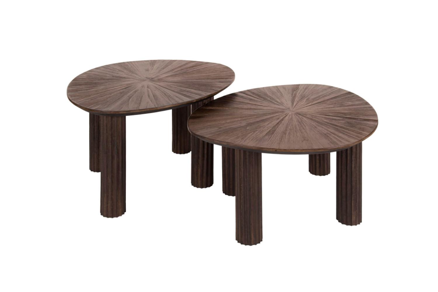 COUCHTISCH INKA 2ER SET Braun Teakholz - Braun, Teakholz/Holz (50/60/43cm) - KAWOLA