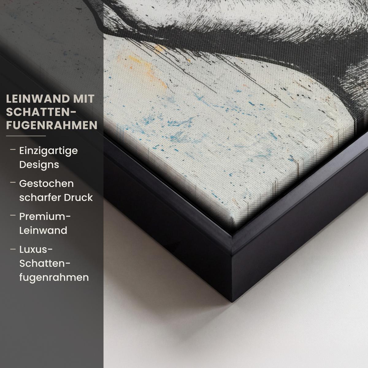 LEINWAND Bilder mit Rahmen - Hände - Herz - Straßenkunst - Graffiti - 40x30 - Multicolor, Textil (40/30cm) - MuchoWow