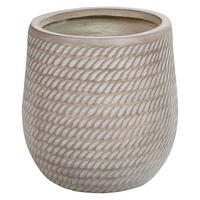 BLUMENTOPF taupe rund 27/27/32 cm Livadia - Beige, Naturmaterialien (32cm) - Beliani