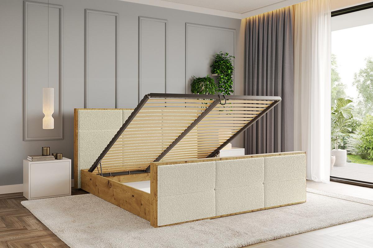 POLSTERBETT mit Bettkasten, Fußteil und Lattenrost, Boxbett ohne Matratze - ENZO1-Z 180x200 Beige - Taupe, Holzwerkstoff/Textil (180/200cm) - ALTDECOR