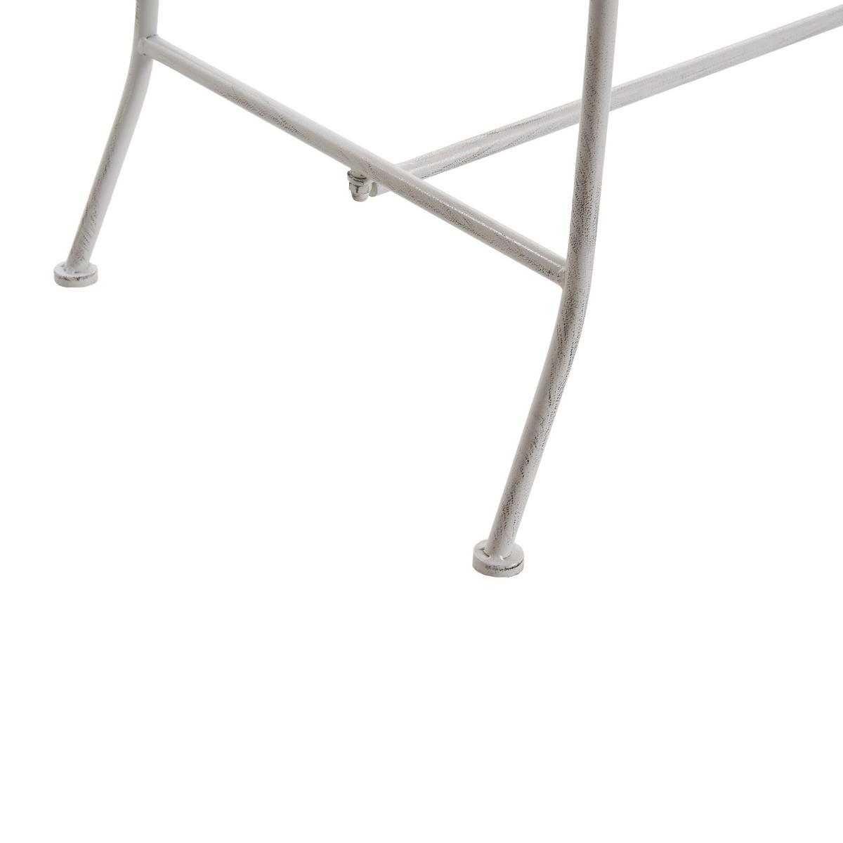 GARTENBANK 146 cm Metall Cremeweiß Pavia - Creme/Weiß, Metall (146/107/50cm) - Beliani