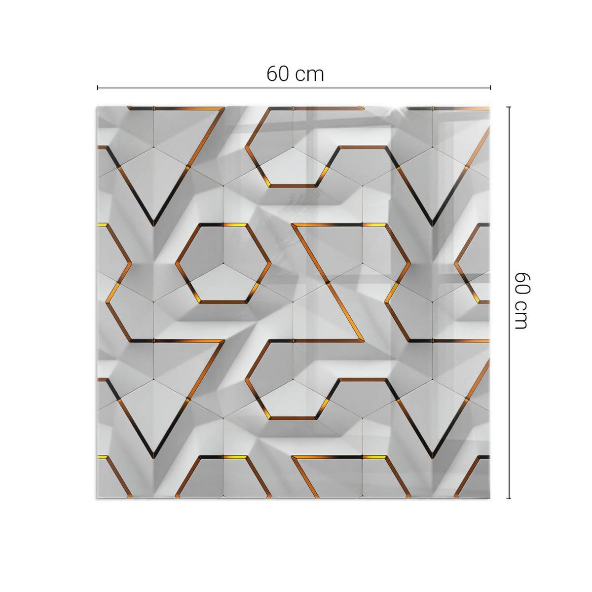 GLASPLATTE für Kamin 60x60 cm - Weiß, Glas (60/60/0.4cm) - TULUP